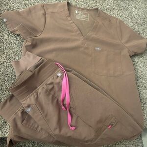 Women Figs Scrubs set Smokey Taupe